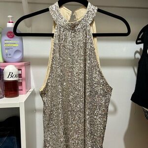 Cable & Gauge Silver Sequin Top